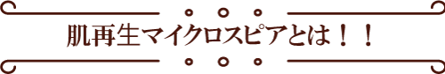 肌再⽣マイクロスピアとは！！